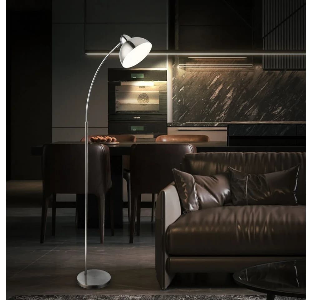 GLOBO LIGHTING Bogenstehleuchte Chrom Matt Nickel Schwenkbar - Bild 5