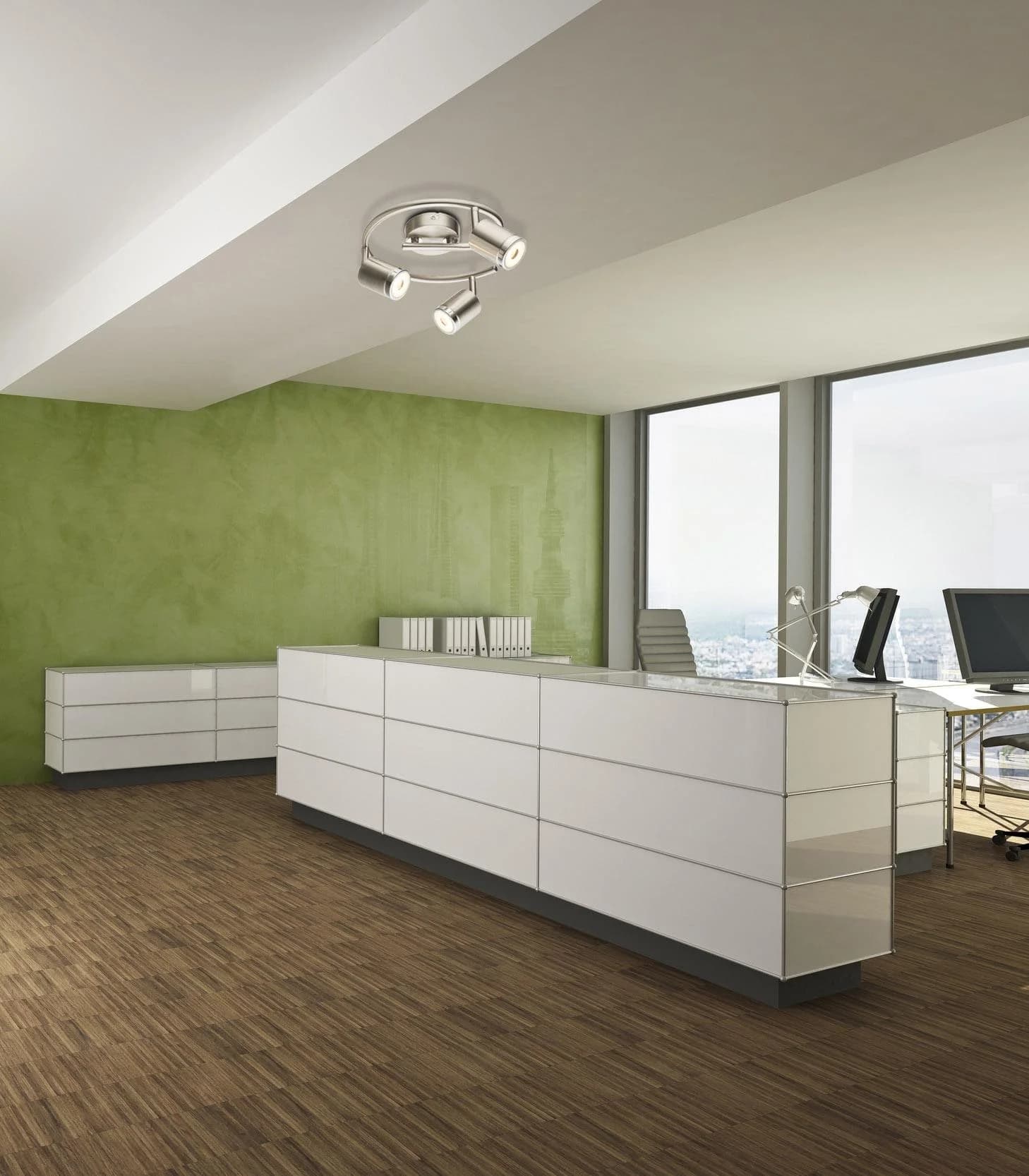 GLOBO LIGHTING LED Deckenstrahler COMORE, nickel matt, 1 Stk.
