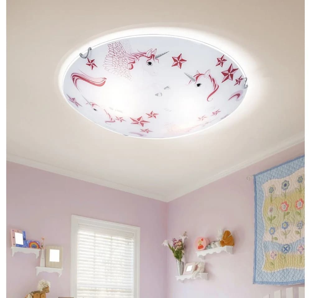 GLOBO LIGHTING Deckenleuchte Kinderzimmer Einhorn-Motiv