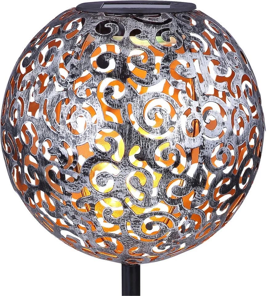 GLOBO LIGHTING Solarleuchte Garten Kugel Silber LED Warmweiß - Bild 4
