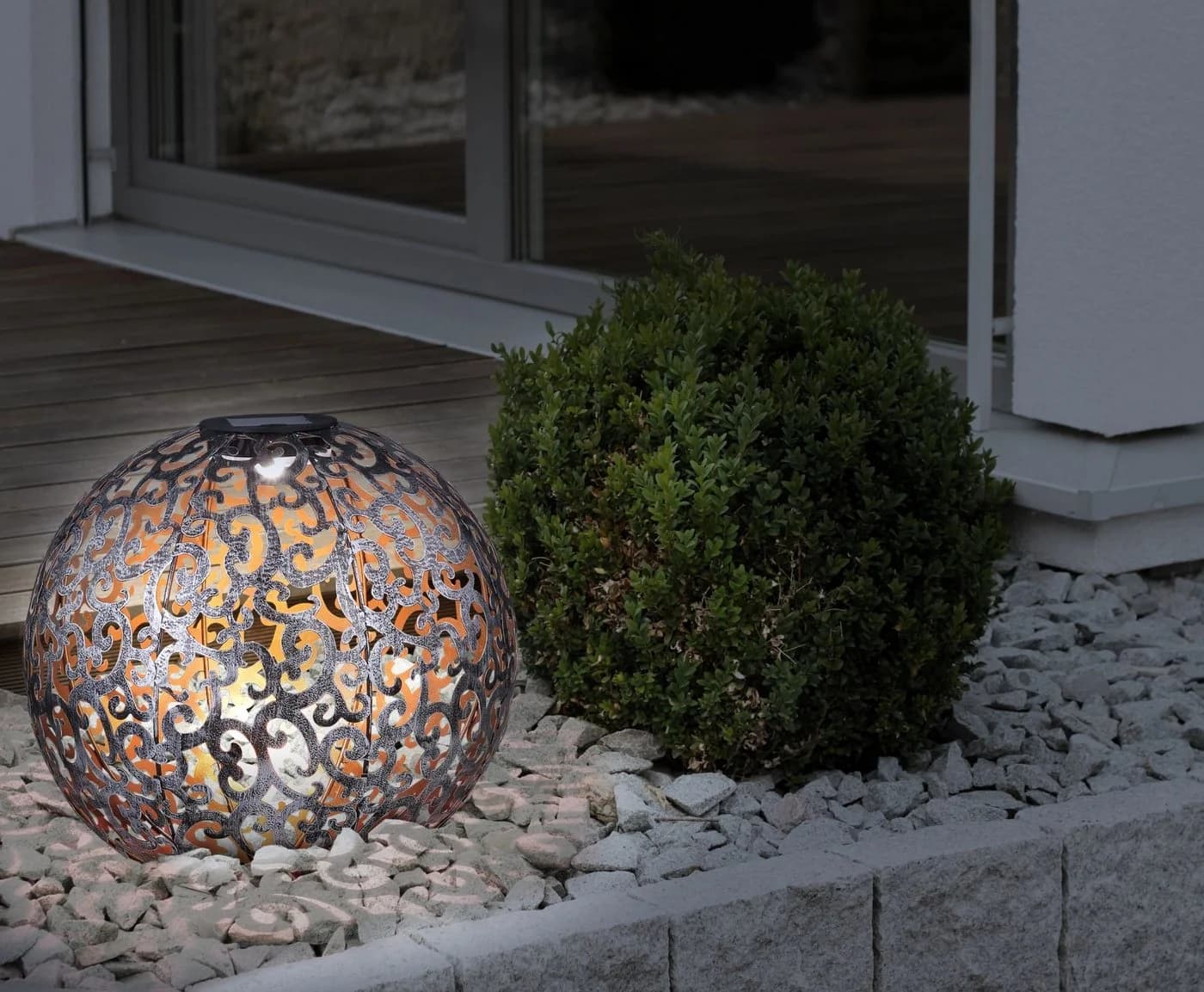 GLOBO LIGHTING Solarleuchte SOLAR Warmweiß Metall Garten