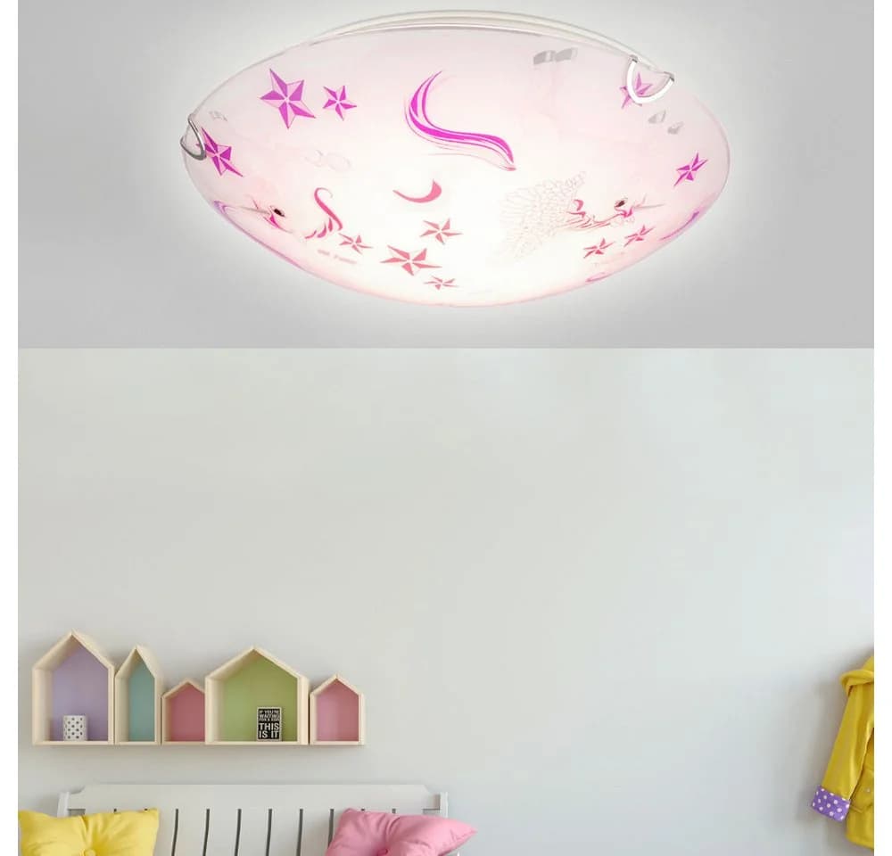 GLOBO LIGHTING Deckenleuchte Kinderzimmer Weiß Rosa LED