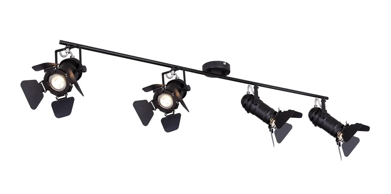 Globo Strahler EGON 4-flammig Schwarz Metall Spotlights