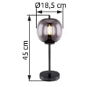 GLOBO LIGHTING Tischleuchte BLACKY Schwarz Metall Glas Bild 5