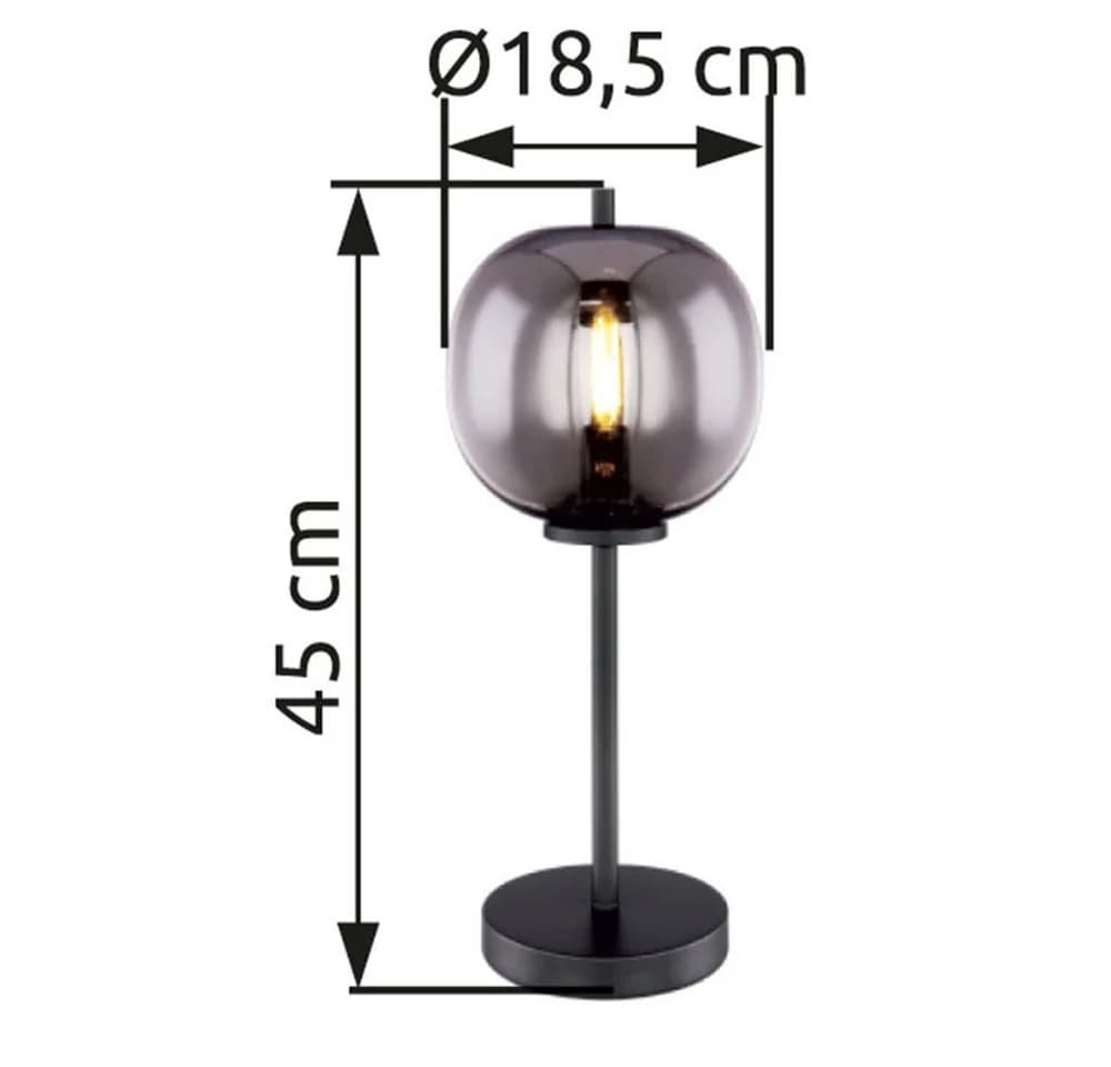 GLOBO LIGHTING Tischleuchte BLACKY Schwarz Metall Glas - Bild 5