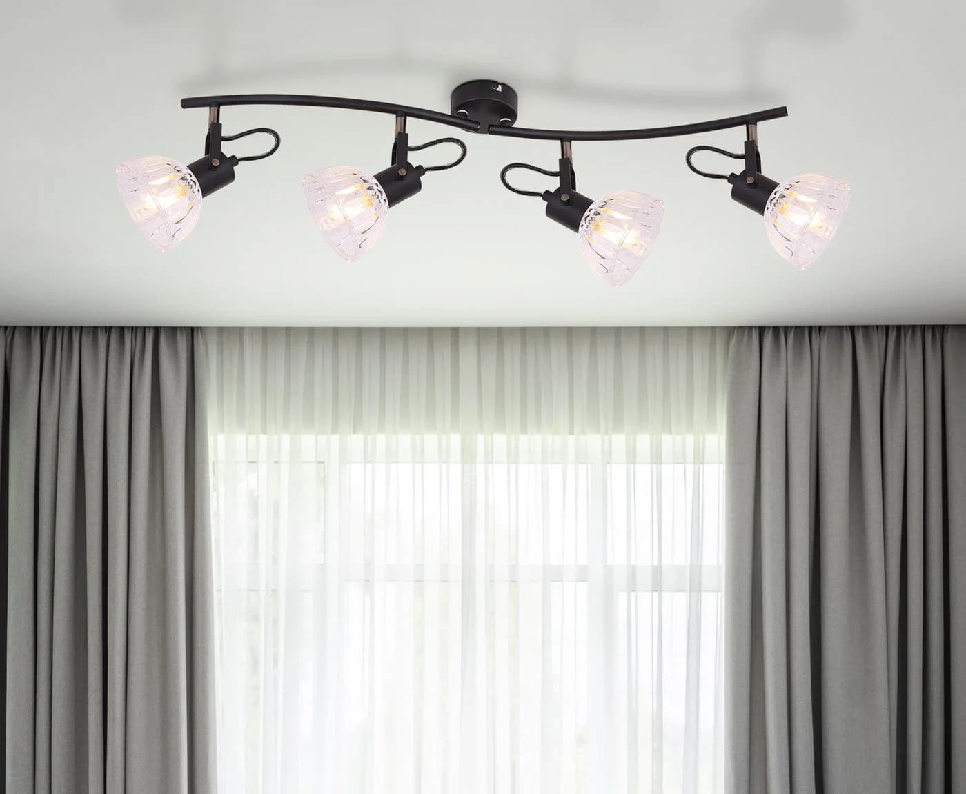 GLOBO LIGHTING Deckenspot VERNOLE Schwarz E14 4x40W
