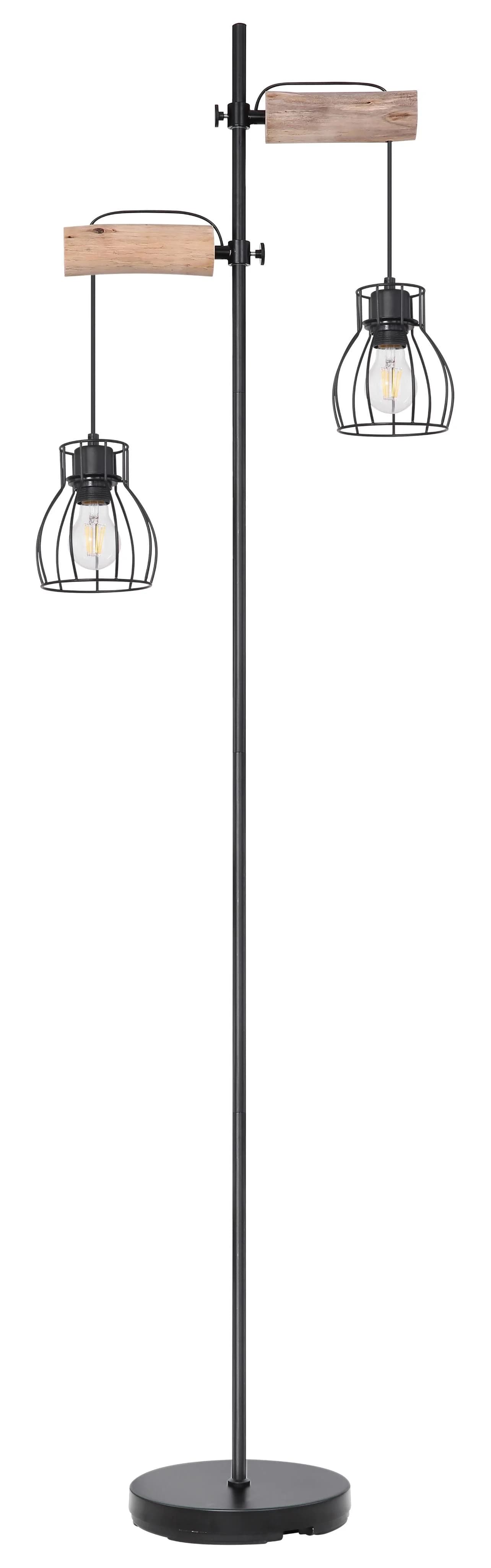 GLOBO LIGHTING Stehlampe MINA Schwarz Metall 2-flammig