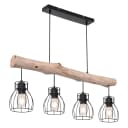 GLOBO LIGHTING Hängeleuchte MINA Schwarz/Natur Holz Metall Bild 3