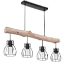 GLOBO LIGHTING Hängeleuchte MINA Schwarz/Natur Holz Metall Bild 4