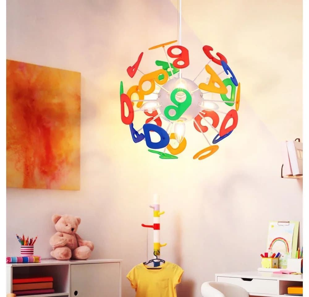 GLOBO LIGHTING Hängeleuchte Kinderzimmerlampe Buchstaben Bunt 4-Flammig - Bild 3