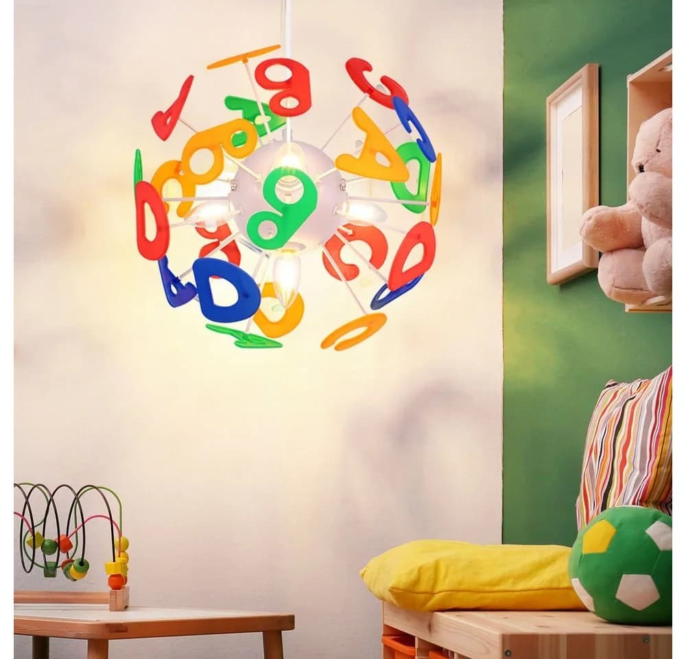 GLOBO LIGHTING Hängeleuchte Kinderzimmerlampe Buchstaben Bunt 4-Flammig - Bild 4