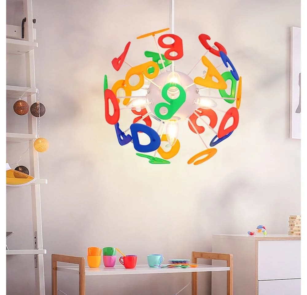 GLOBO LIGHTING Hängeleuchte Kinderzimmerlampe Buchstaben Bunt 4-Flammig - Bild 5