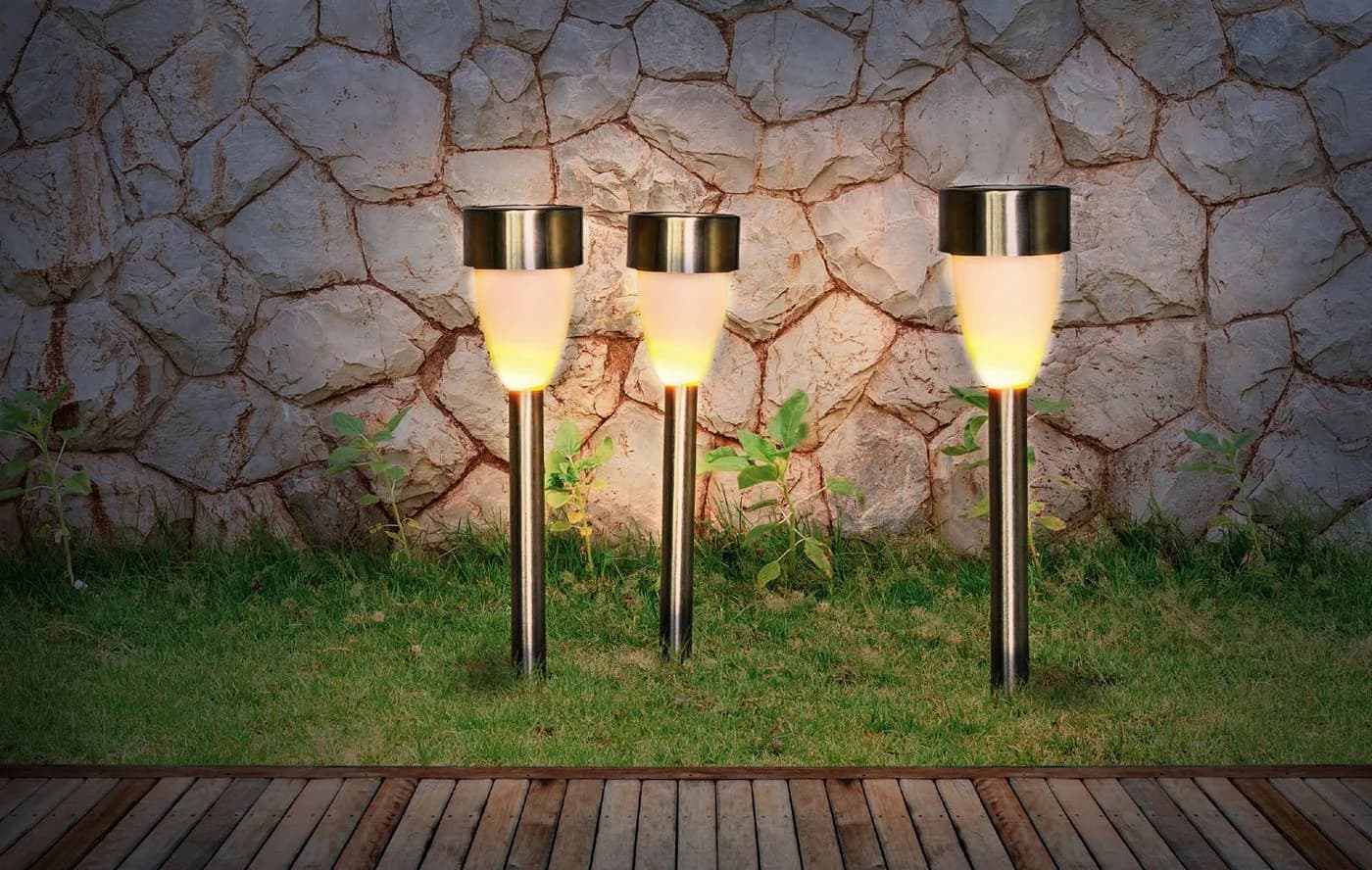 GLOBO LIGHTING Solarleuchte SOLAR 3er Set Silber IP44