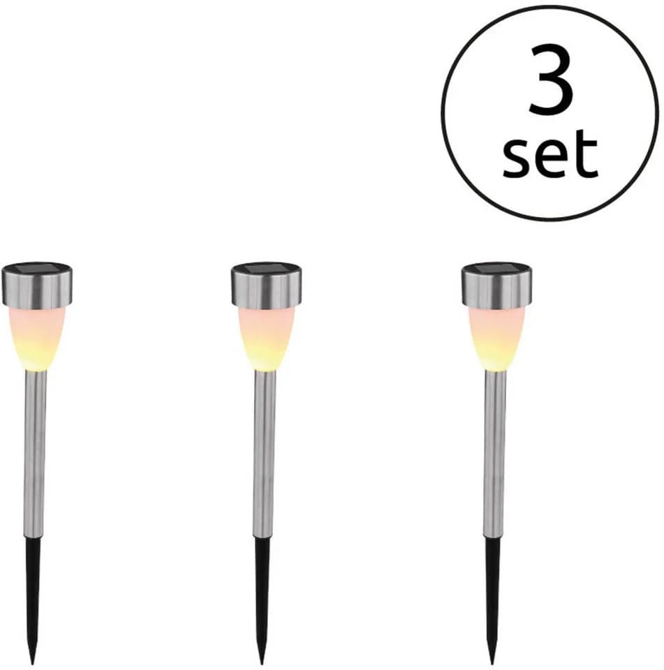 GLOBO LIGHTING Solarleuchte SOLAR 3er Set Silber IP44 - Bild 2