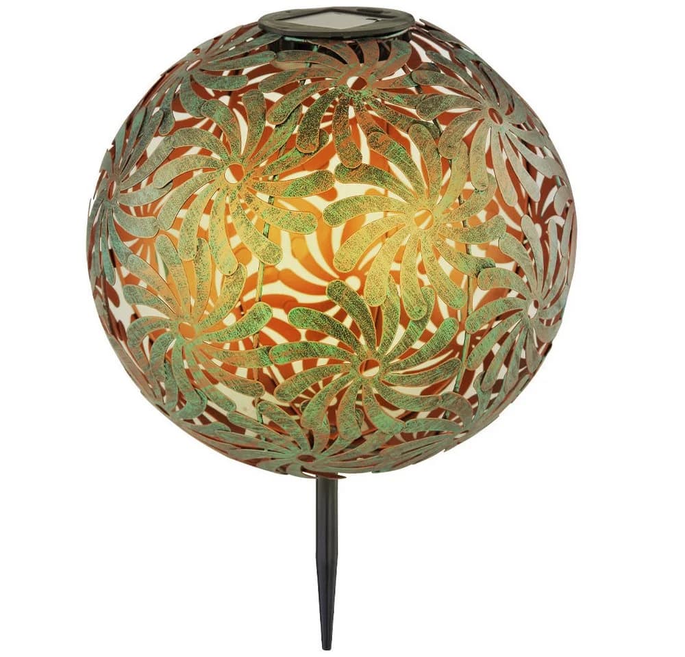 GLOBO LIGHTING Solarleuchte Kugellampe Gold Metall Außenleuchte