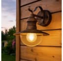 GLOBO LIGHTING Außen-Wandleuchte Retro Gold Patiniert E27 Bild 3