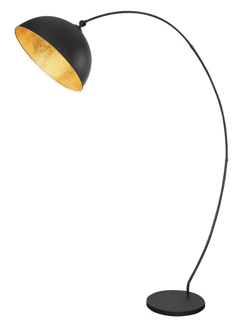 GLOBO LIGHTING LED Bogenlampe Schwarz Matt Blattgold Design