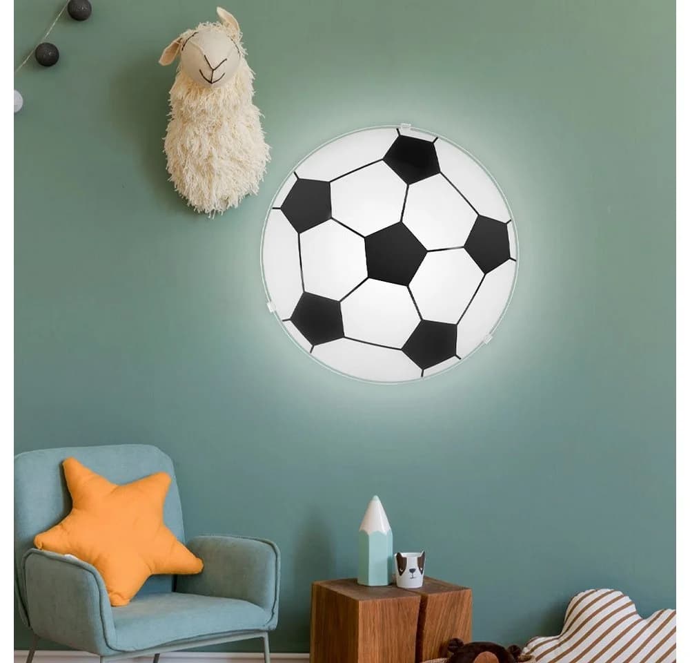 GLOBO LIGHTING Deckenleuchte Fußball Weiß-Schwarz Kinderzimmerlampe