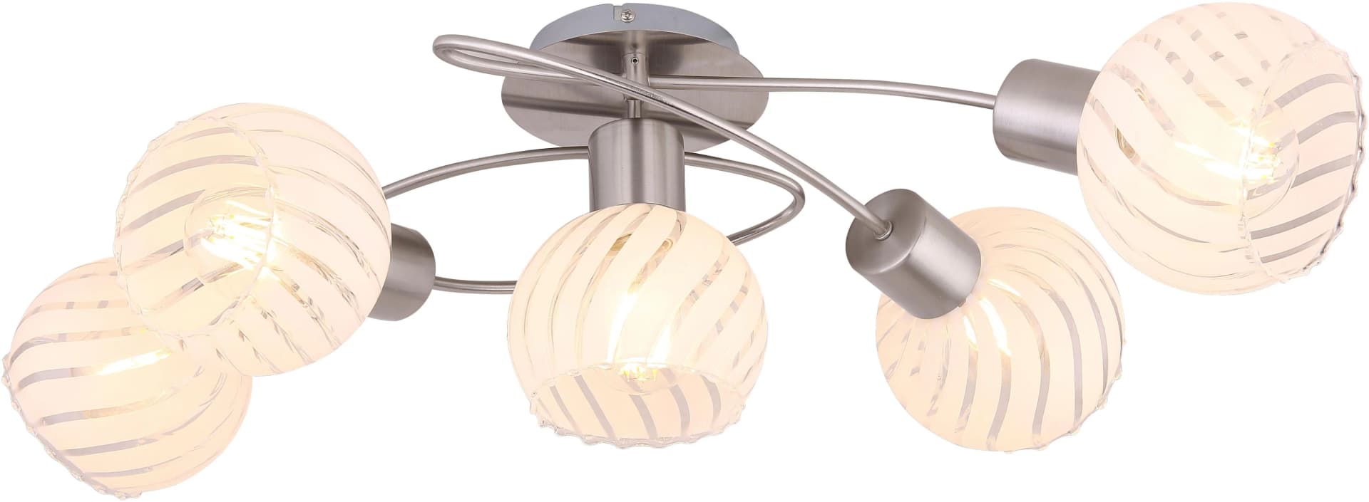 GLOBO LIGHTING Deckenleuchte WILLY Nickel Matt Glas E27