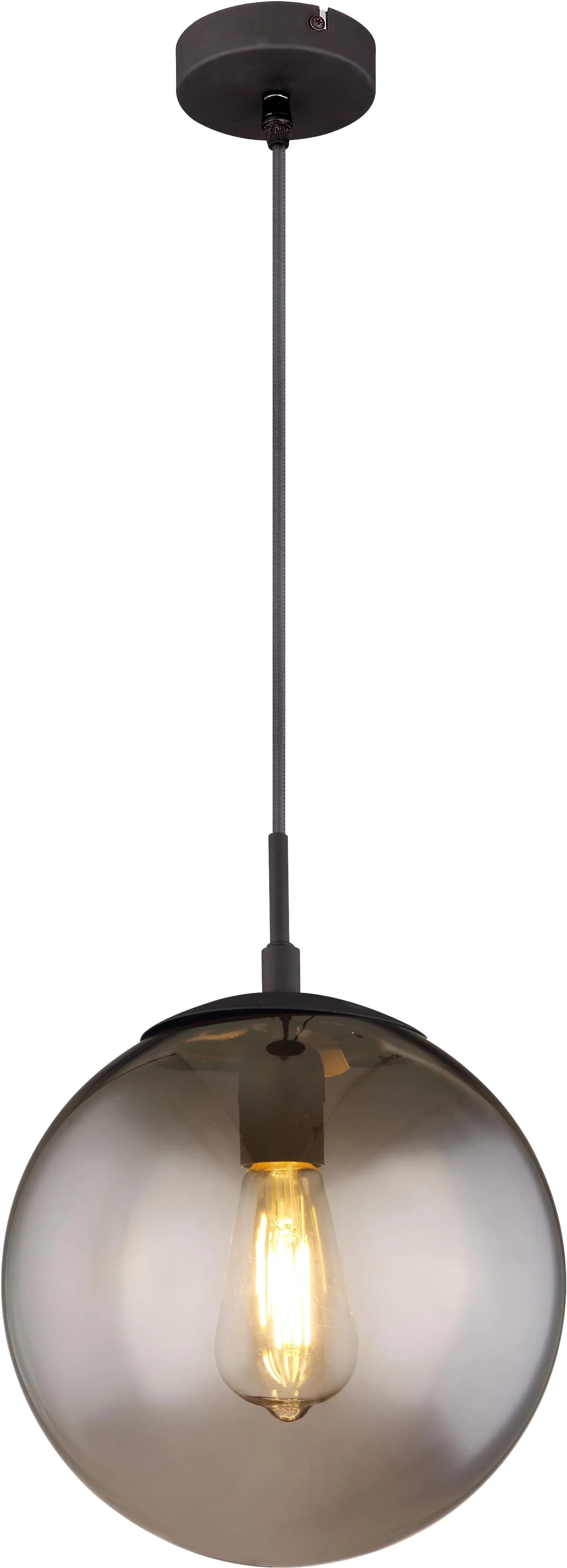 GLOBO LIGHTING Hängeleuchte BLAMA Schwarz E27 Glas Metall