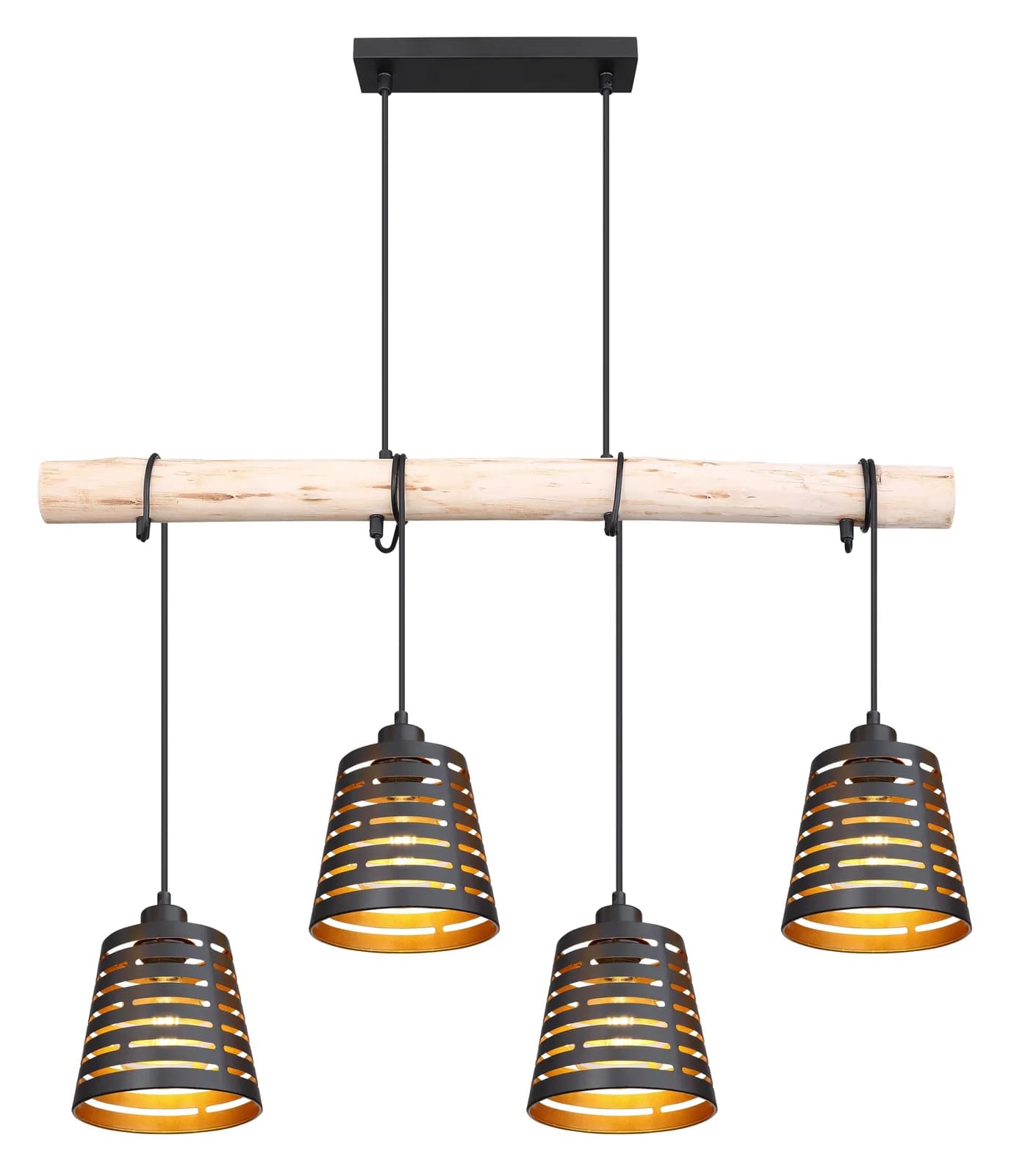 GLOBO LIGHTING Hängeleuchte ABLONA Schwarz Gold