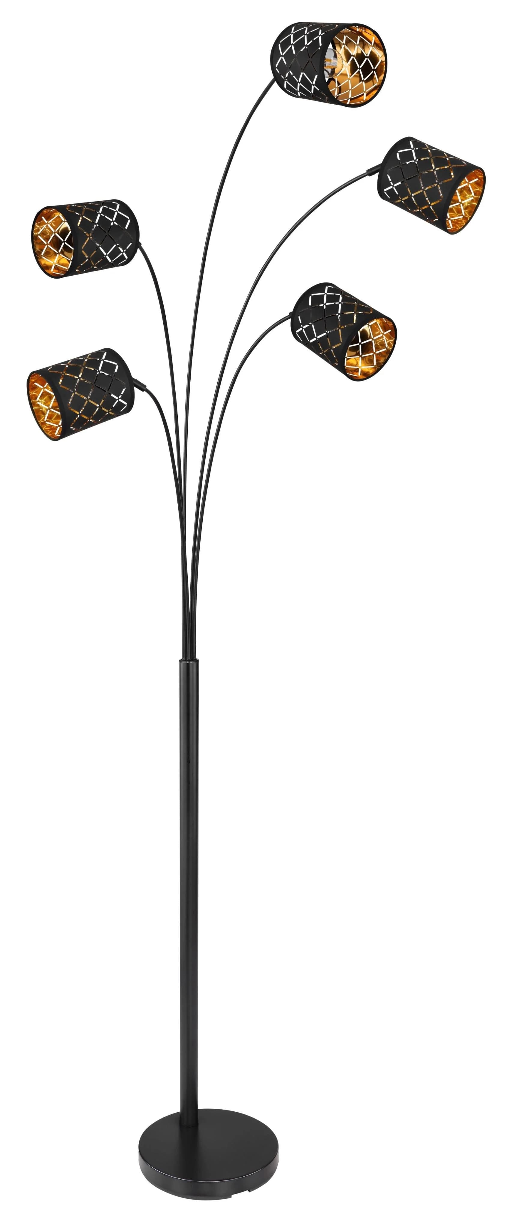 GLOBO LIGHTING Stehlampe CLARKE Schwarz Matt 5-fach