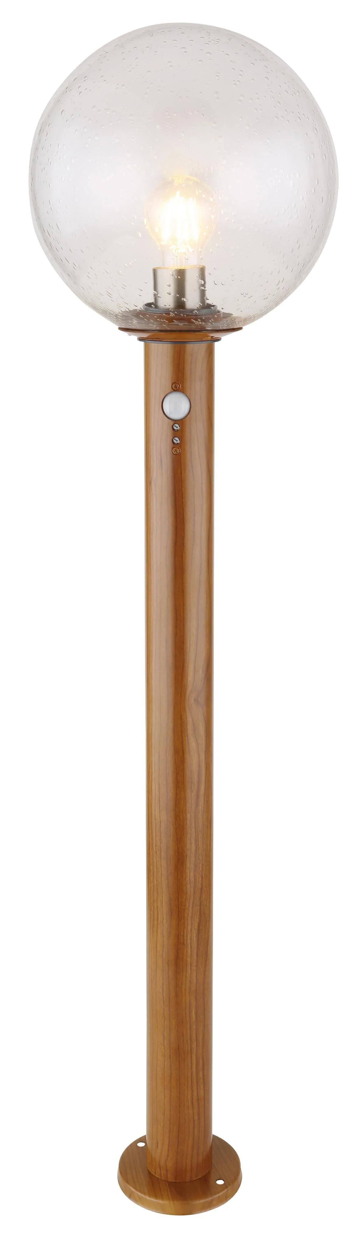 GLOBO LIGHTING OSSY Außen-Stehlampe mit Bewegungsmelder Holzoptik