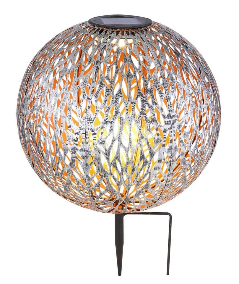 GLOBO LIGHTING Solarleuchte SOLAR LED Warmweiß Metallkugel mit Erdspieß - Bild 3