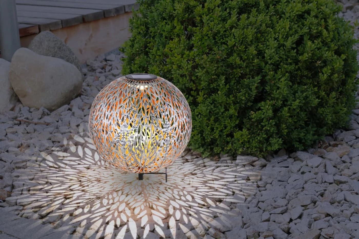 GLOBO LIGHTING Solarleuchte SOLAR LED Warmweiß Metallkugel mit Erdspieß - Bild 4