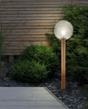 GLOBO LIGHTING Außen-Stehlampe OSSY mit Sensor, Holzoptik, E27, IP44 Bild 1