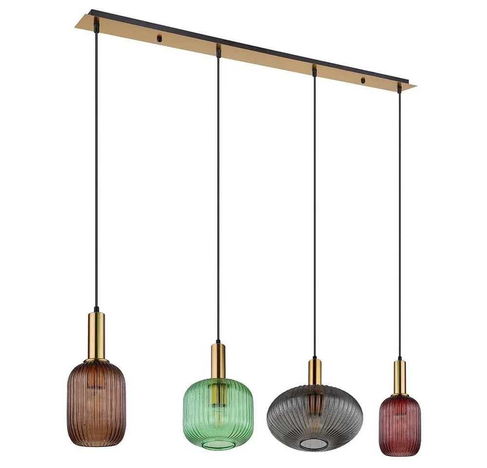 GLOBO LIGHTING Hängeleuchte Bunt 4-flammig Glas Metall - Bild 5