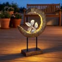 GLOBO LIGHTING LED Solarleuchte Holzoptik Warmweiß Bild 2