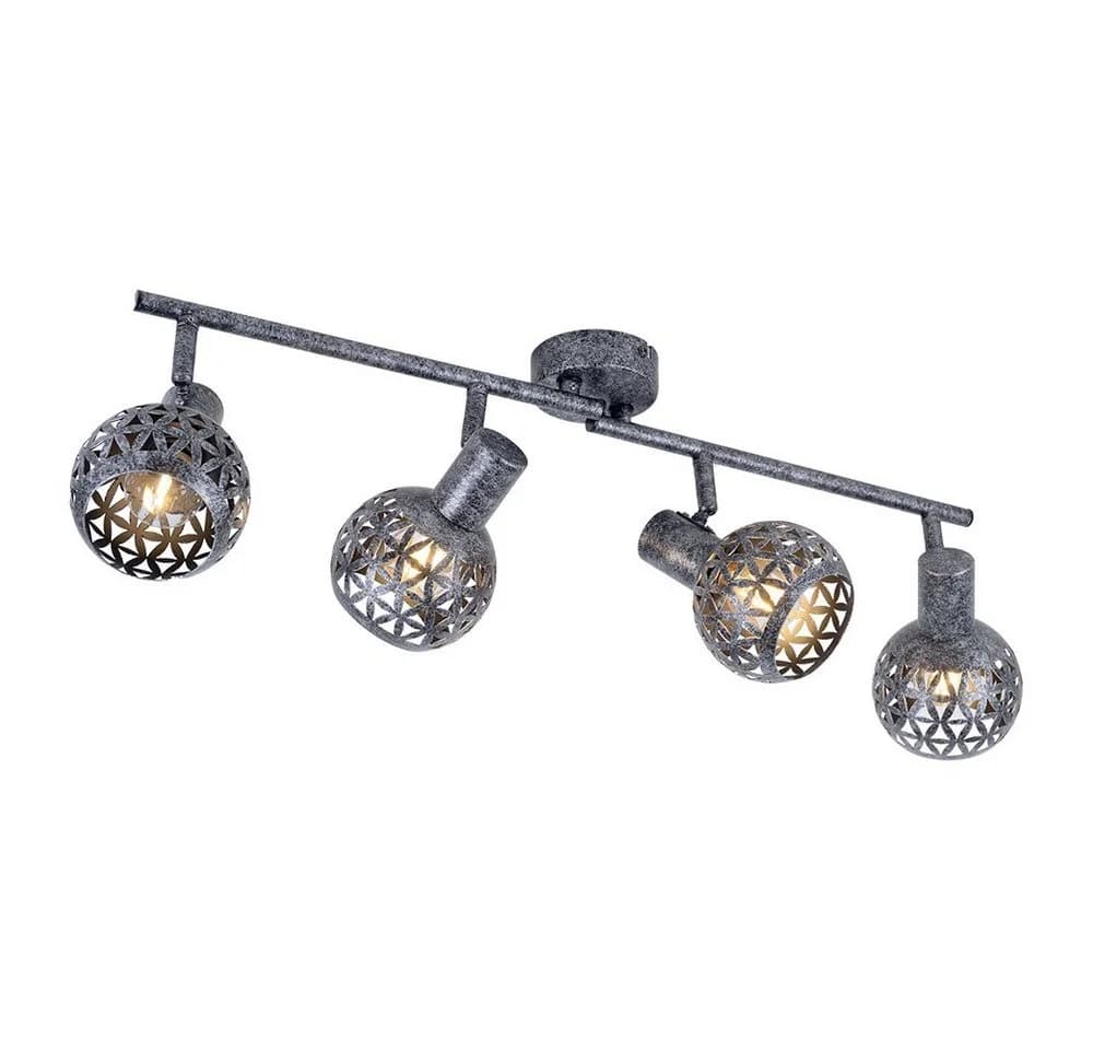 GLOBO LIGHTING Deckenspot Antik-Grau 4 Strahler E14