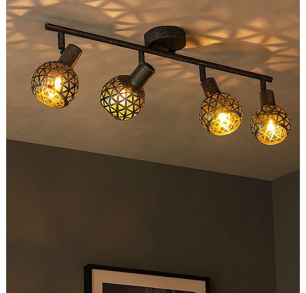 GLOBO LIGHTING Deckenspot Antik-Grau 4 Strahler E14 - Bild 2