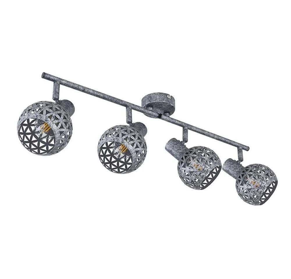 GLOBO LIGHTING Deckenspot Antik-Grau 4 Strahler E14 - Bild 4