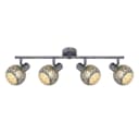 GLOBO LIGHTING Deckenspot Antik-Grau 4 Strahler E14 Bild 5