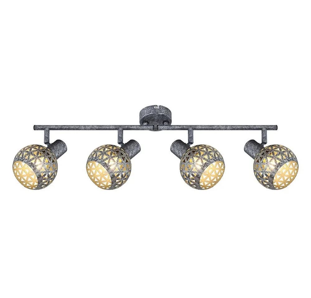 GLOBO LIGHTING Deckenspot Antik-Grau 4 Strahler E14 - Bild 5