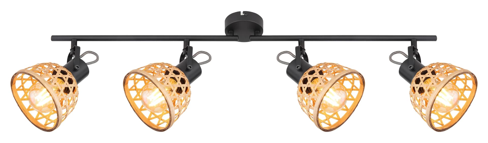GLOBO LIGHTING Deckenspot WENNA schwarz matt 4-flammig