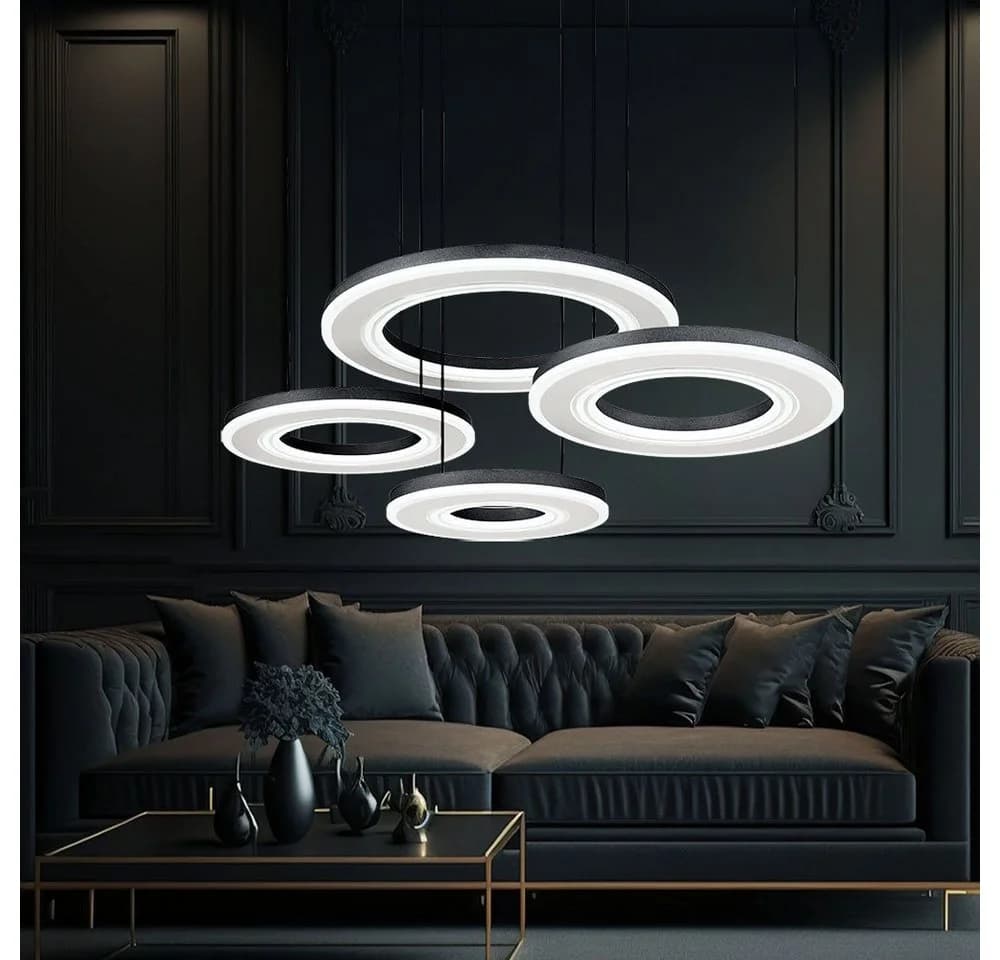 GLOBO LIGHTING LED Pendelleuchte 4 Ringe dimmbar mit Fernbedienung - Bild 3