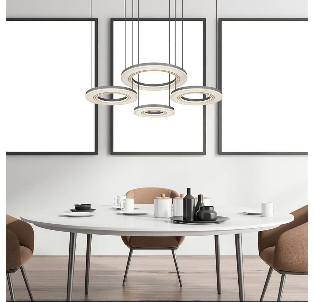 GLOBO LIGHTING LED Pendelleuchte 4 Ringe dimmbar mit Fernbedienung - Bild 5
