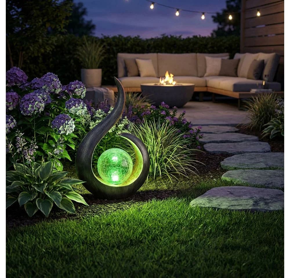 GLOBO LIGHTING LED Solarleuchte Schwarz/Gold Farbwechsel - Bild 3