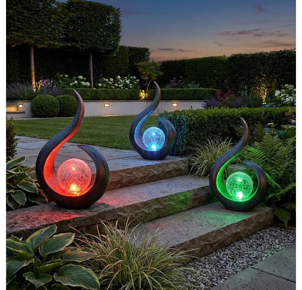 GLOBO LIGHTING LED Solarleuchte Schwarz/Gold Farbwechsel - Bild 4
