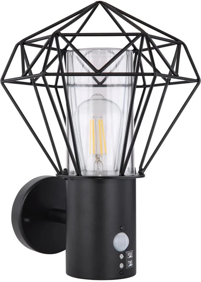 GLOBO LIGHTING LED Außen-Wandleuchte HORACE Schwarz E27 Warmweiß