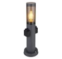 GLOBO LIGHTING Außen-Stehlampe Anthrazit Sockelleuchte mit Steckdose Bild 2