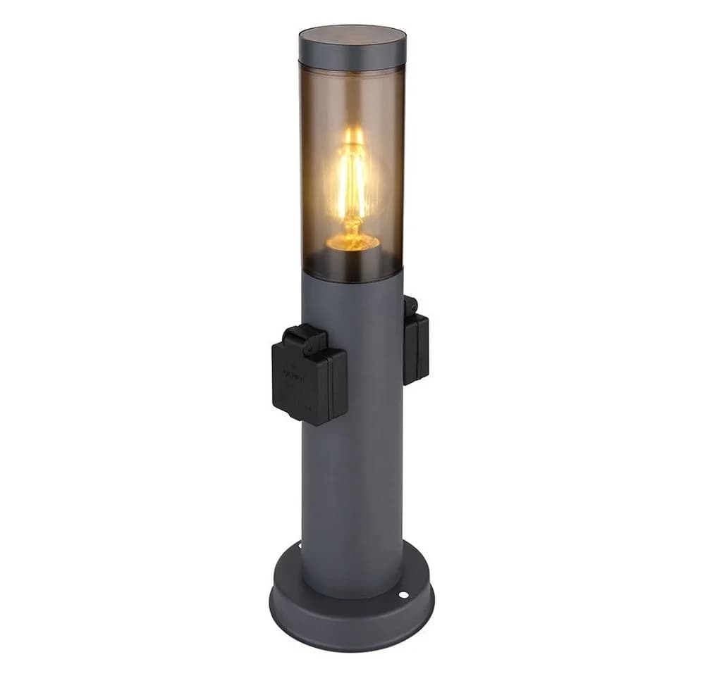 GLOBO LIGHTING Außen-Stehlampe Anthrazit Sockelleuchte mit Steckdose - Bild 2