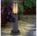 GLOBO LIGHTING Außen-Stehlampe Anthrazit Sockelleuchte mit Steckdose Bild 5