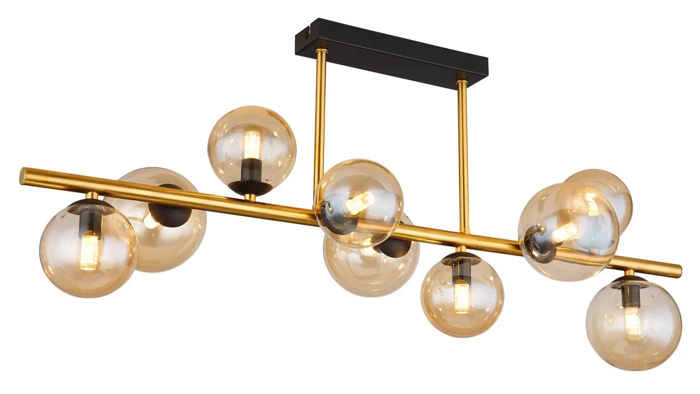 GLOBO Lighting Deckenleuchte RIHA Schwarz Glas Amber - Bild 3