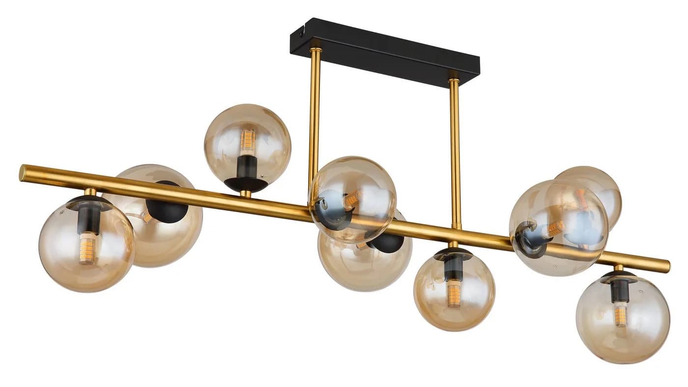 GLOBO Lighting Deckenleuchte RIHA Schwarz Glas Amber - Bild 4