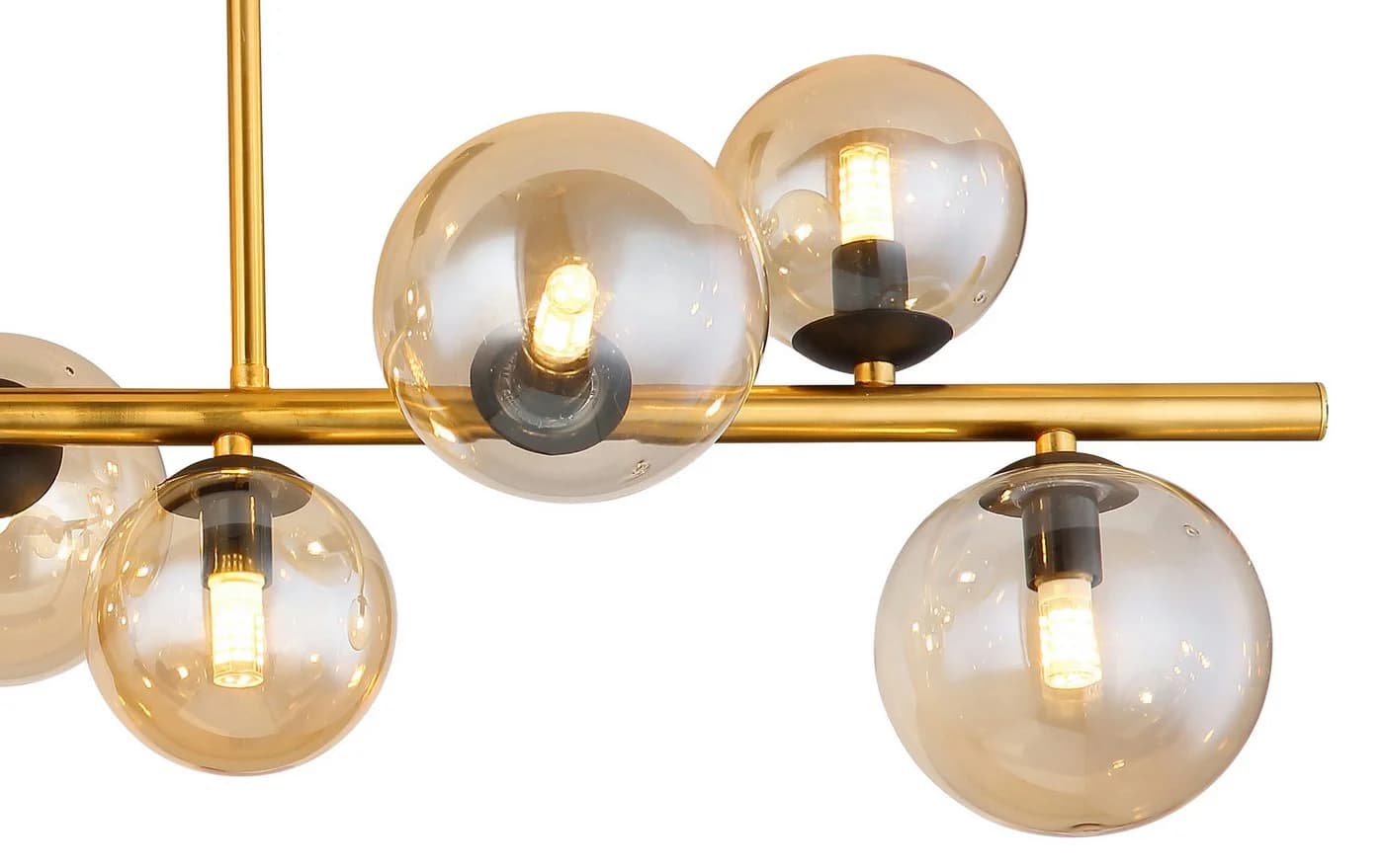 GLOBO Lighting Deckenleuchte RIHA Schwarz Glas Amber - Bild 5