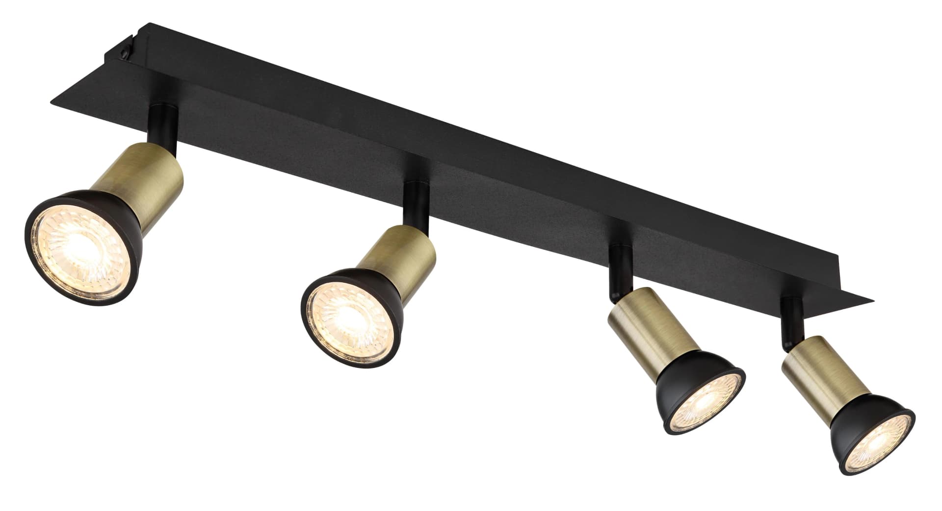 GLOBO LIGHTING Deckenstrahler "DREW" 4-fach Schwarz/Gold